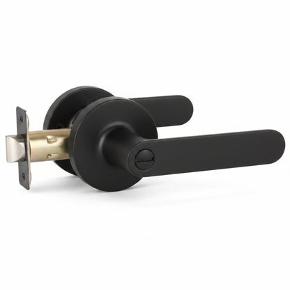 STG Reina Collection | Grade 3 Door Lever | Privacy, Passage & Entrance | Matte Black / Satin Nickel