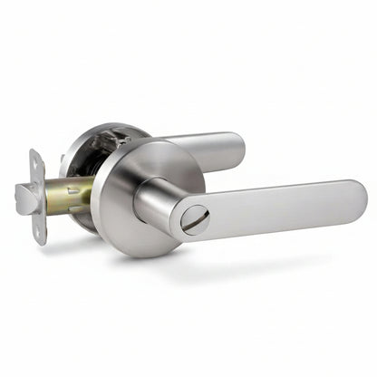 STG Reina Collection | Grade 3 Door Lever | Privacy, Passage & Entrance | Matte Black / Satin Nickel