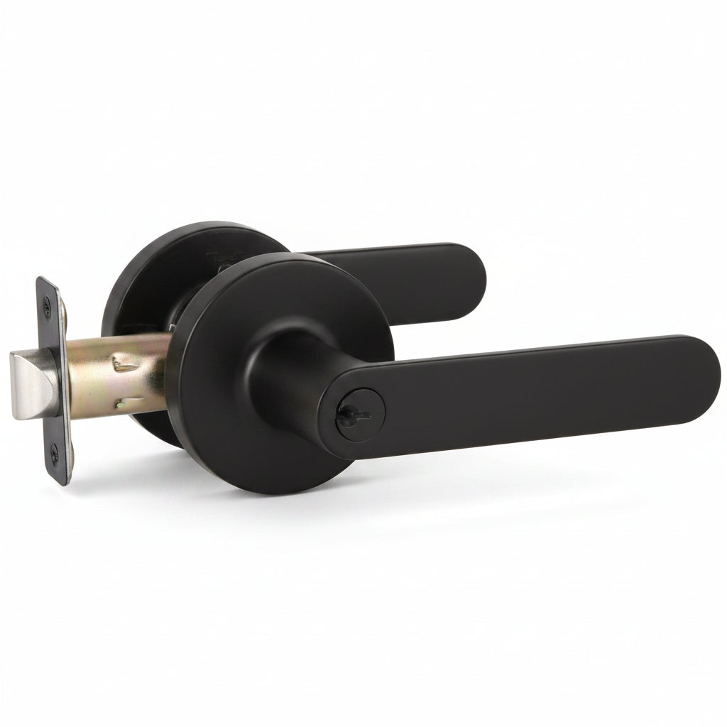 STG Reina Collection | Grade 3 Door Lever | Privacy, Passage & Entrance | Matte Black / Satin Nickel