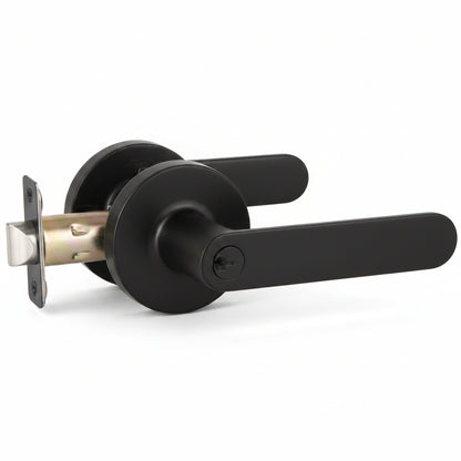 STG Reina Collection | Grade 3 Door Lever | Privacy, Passage & Entrance | Matte Black / Satin Nickel