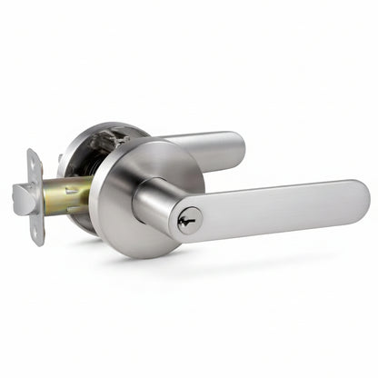 STG Reina Collection | Grade 3 Door Lever | Privacy, Passage & Entrance | Matte Black / Satin Nickel