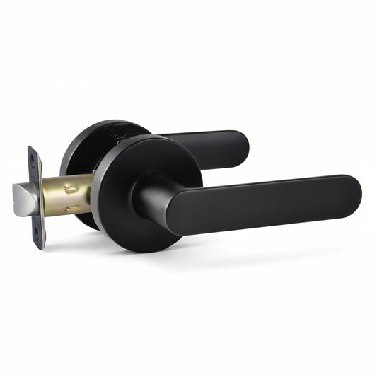 STG Reina Collection | Grade 3 Door Lever | Privacy, Passage & Entrance | Matte Black / Satin Nickel
