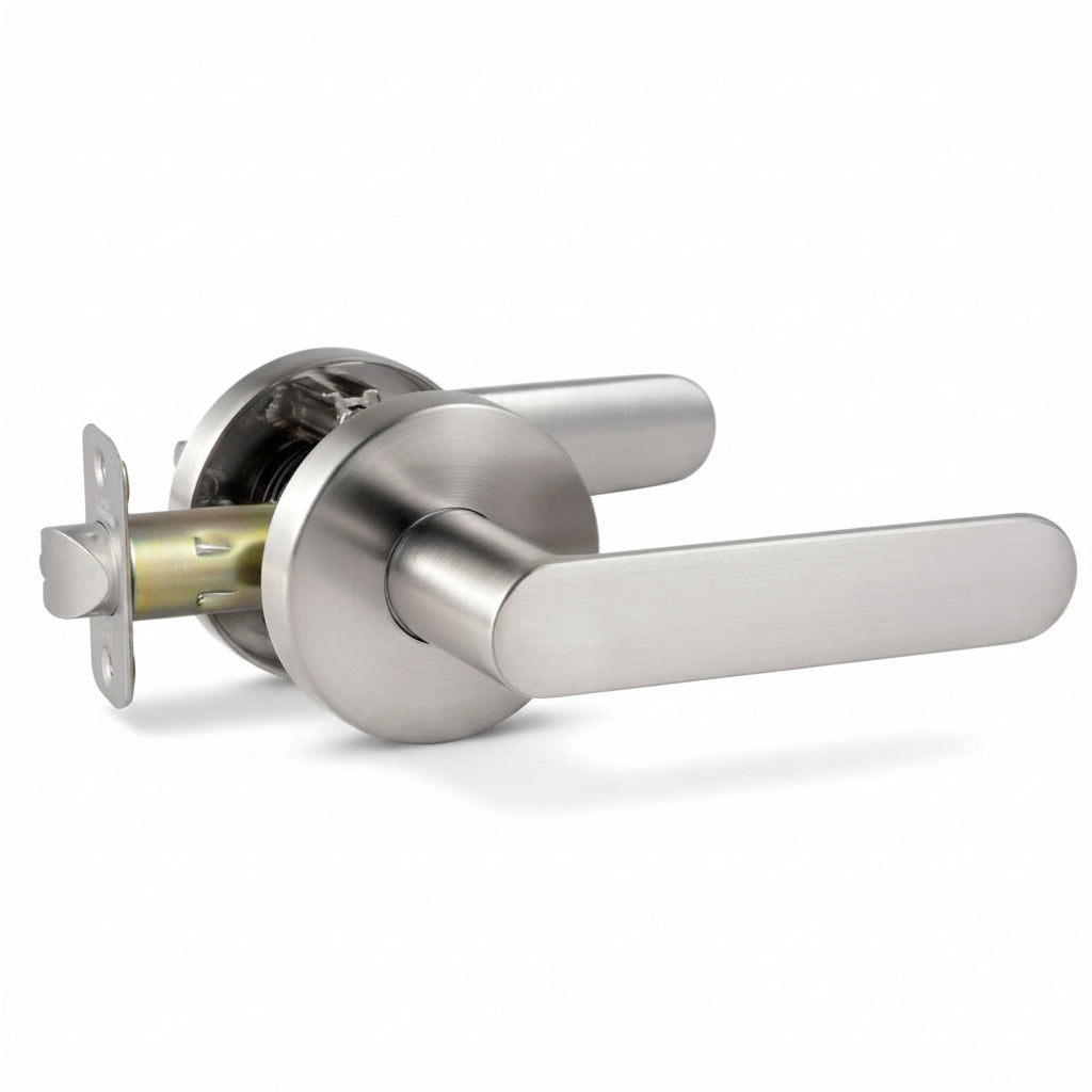 STG Reina Collection | Grade 3 Door Lever | Privacy, Passage & Entrance | Matte Black / Satin Nickel