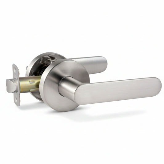 STG Reina Collection | Grade 3 Door Lever | Privacy, Passage & Entrance | Matte Black / Satin Nickel