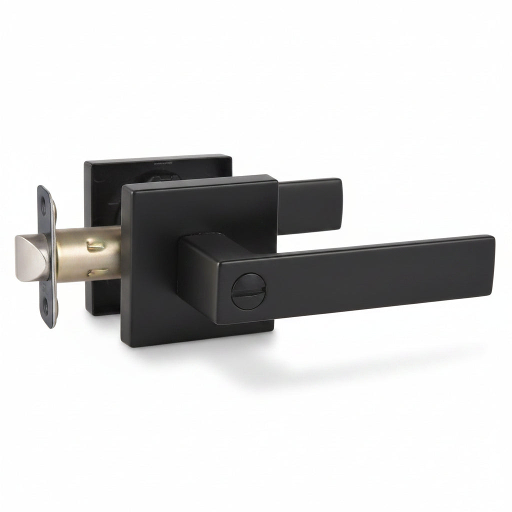 STG Rey Collection | Grade 3 Door Lever | Privacy, Passage & Entrance | Matte Black / Satin Nickel