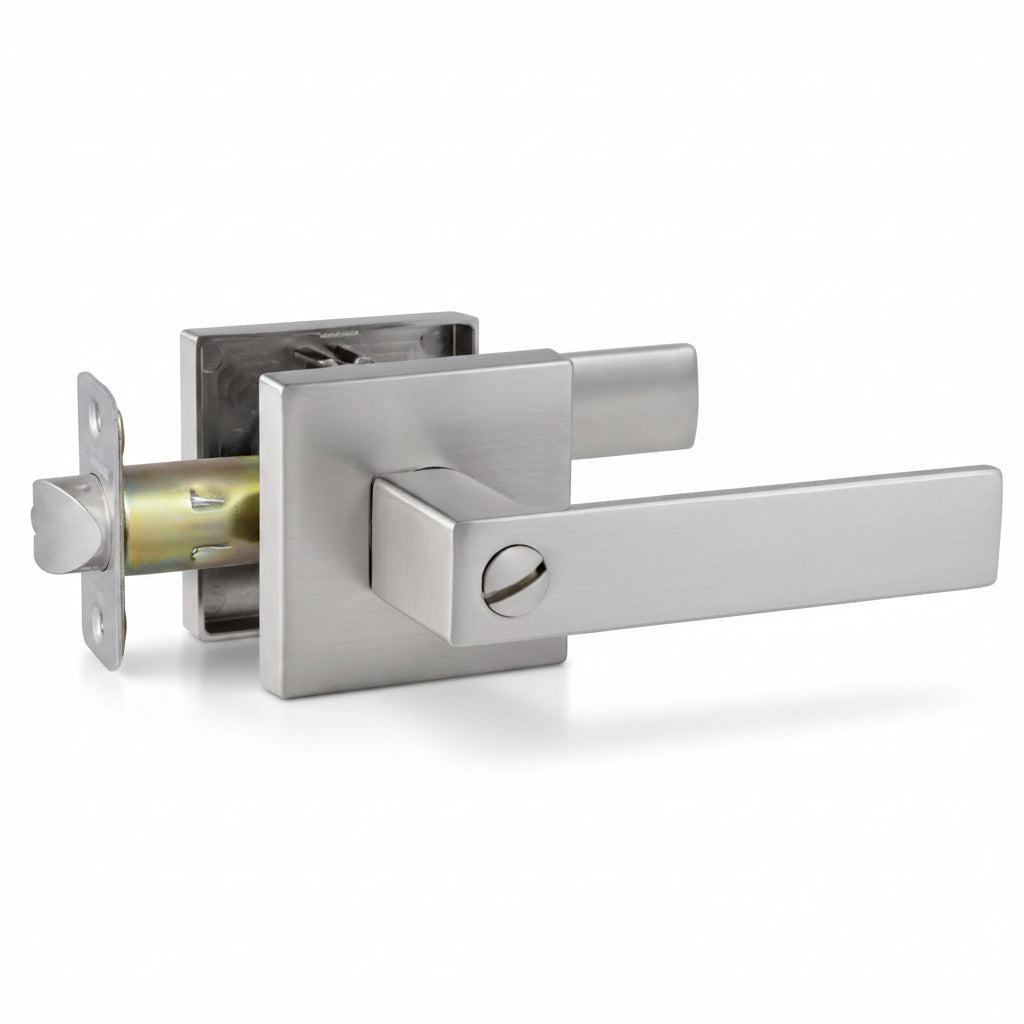 STG Rey Collection | Grade 3 Door Lever | Privacy, Passage & Entrance | Matte Black / Satin Nickel