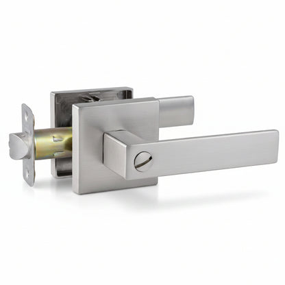 STG Rey Collection | Grade 3 Door Lever | Privacy, Passage & Entrance | Matte Black / Satin Nickel