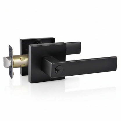 STG Rey Collection | Grade 3 Door Lever | Privacy, Passage & Entrance | Matte Black / Satin Nickel
