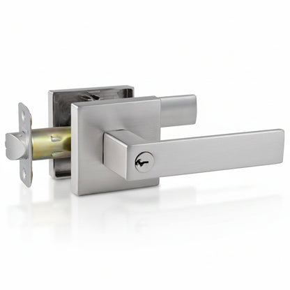 STG Rey Collection | Grade 3 Door Lever | Privacy, Passage & Entrance | Matte Black / Satin Nickel