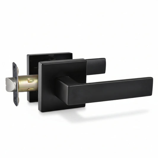 STG Rey Collection | Grade 3 Door Lever | Privacy, Passage & Entrance | Matte Black / Satin Nickel