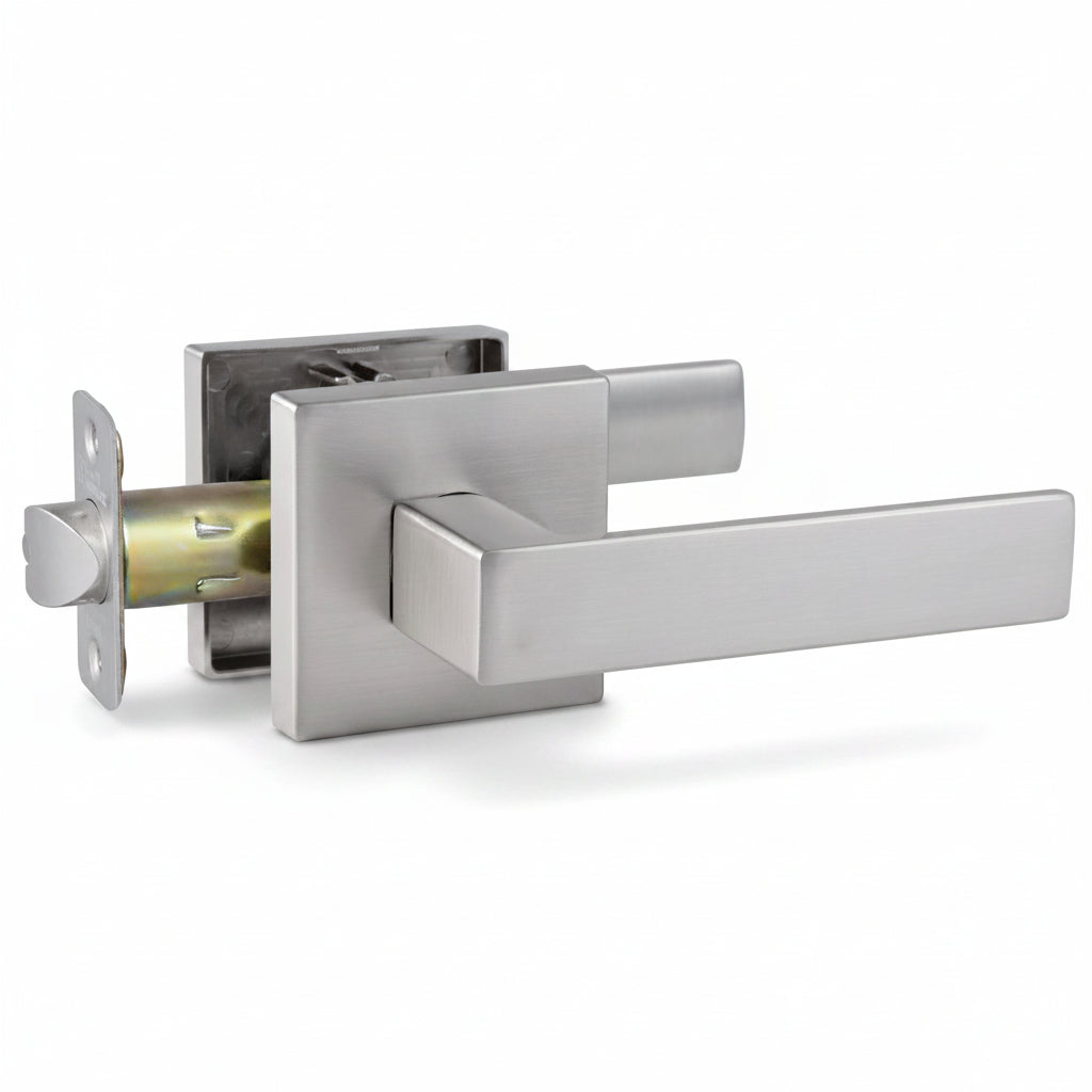 STG Rey Collection | Grade 3 Door Lever | Privacy, Passage & Entrance | Matte Black / Satin Nickel