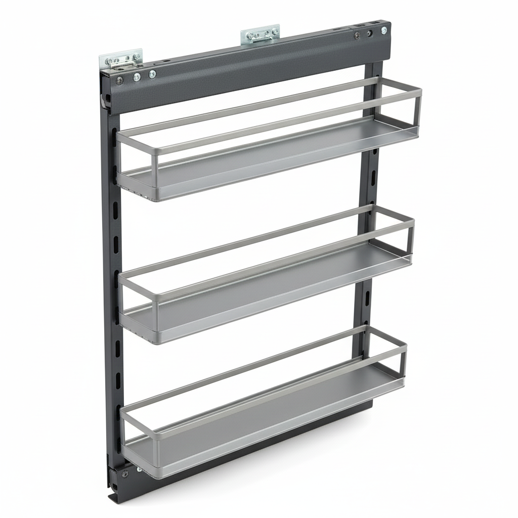 Silverline S306 | Soft Close Three-Tier Spice Rack for 6 in. Cabinets