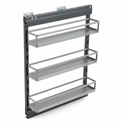 Silverline S306 | Soft Close Three-Tier Spice Rack for 6 in. Cabinets