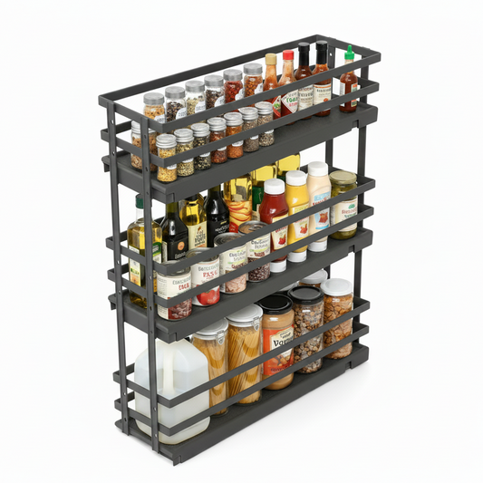 Silverline S309 | Soft Close Three-Tier Spice Rack for 9 in. Cabinets