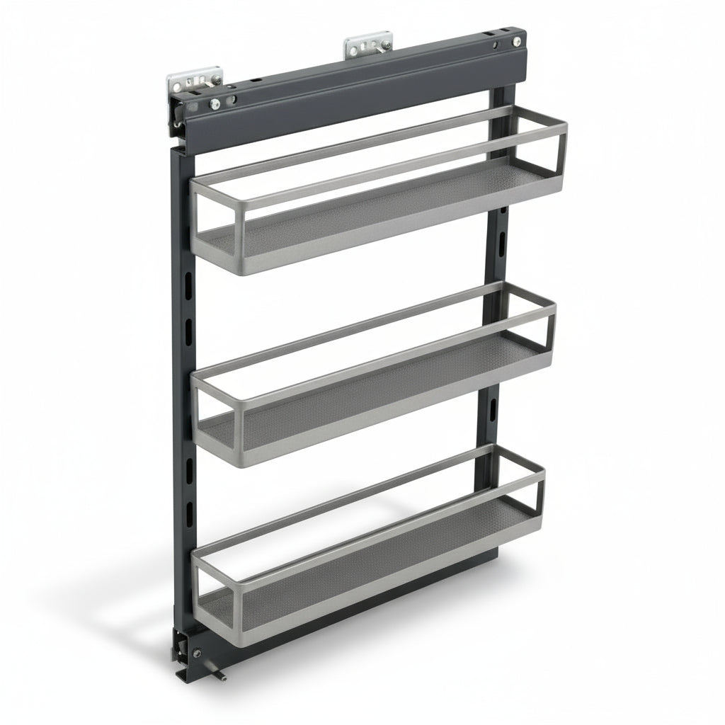 Silverline S312 | Soft Close Three-Tier Spice Rack for 12 in. Cabinets