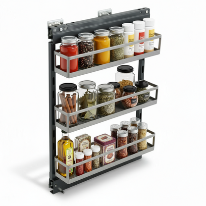 Silverline S312 | Soft Close Three-Tier Spice Rack for 12 in. Cabinets
