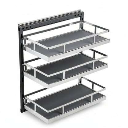 Silverline S312 | Soft Close Three-Tier Spice Rack for 12 in. Cabinets