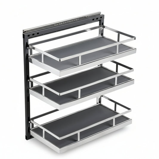 Silverline S312 | Soft Close Three-Tier Spice Rack for 12 in. Cabinets
