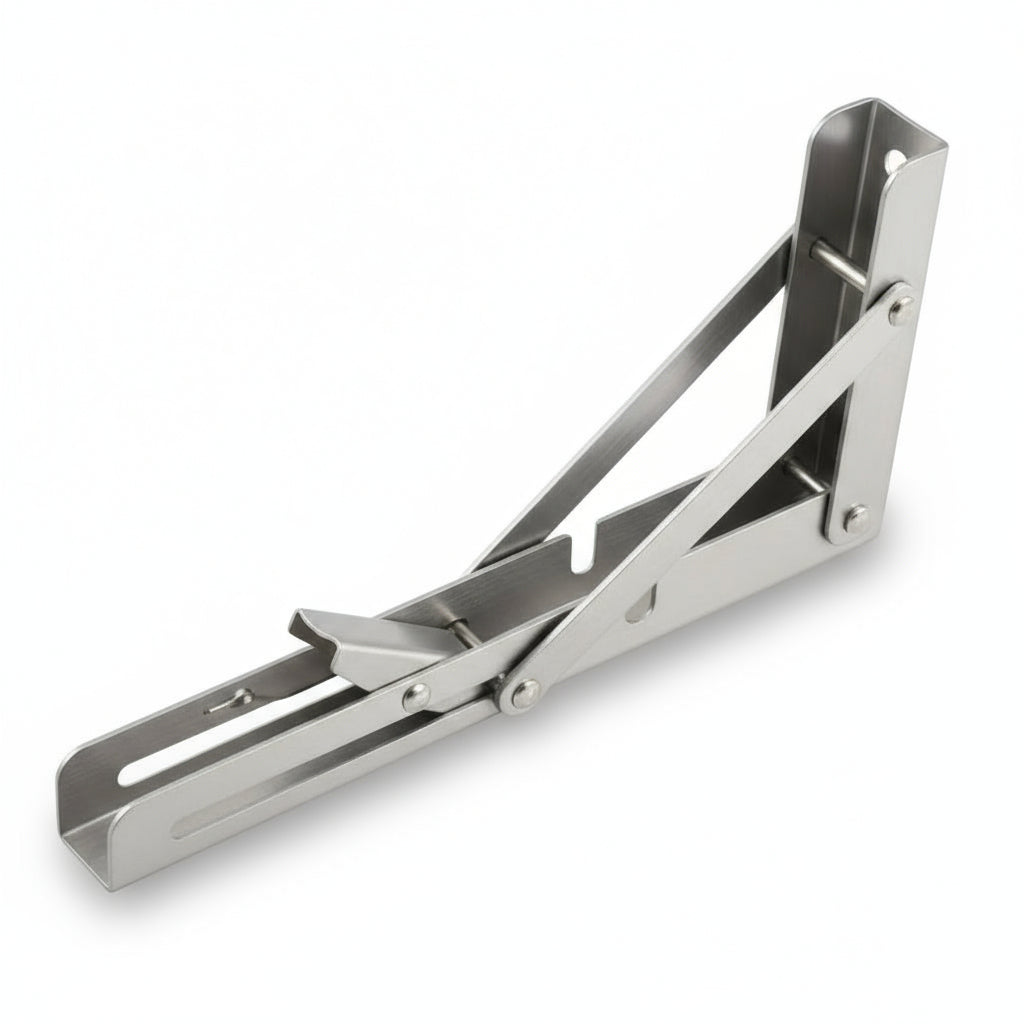 Silverline SB02 | Heavy Duty Stainless Steel Folding Shelf Brackets (Set of 2)