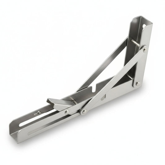 Silverline SB02 | Heavy Duty Stainless Steel Folding Shelf Brackets (Set of 2)