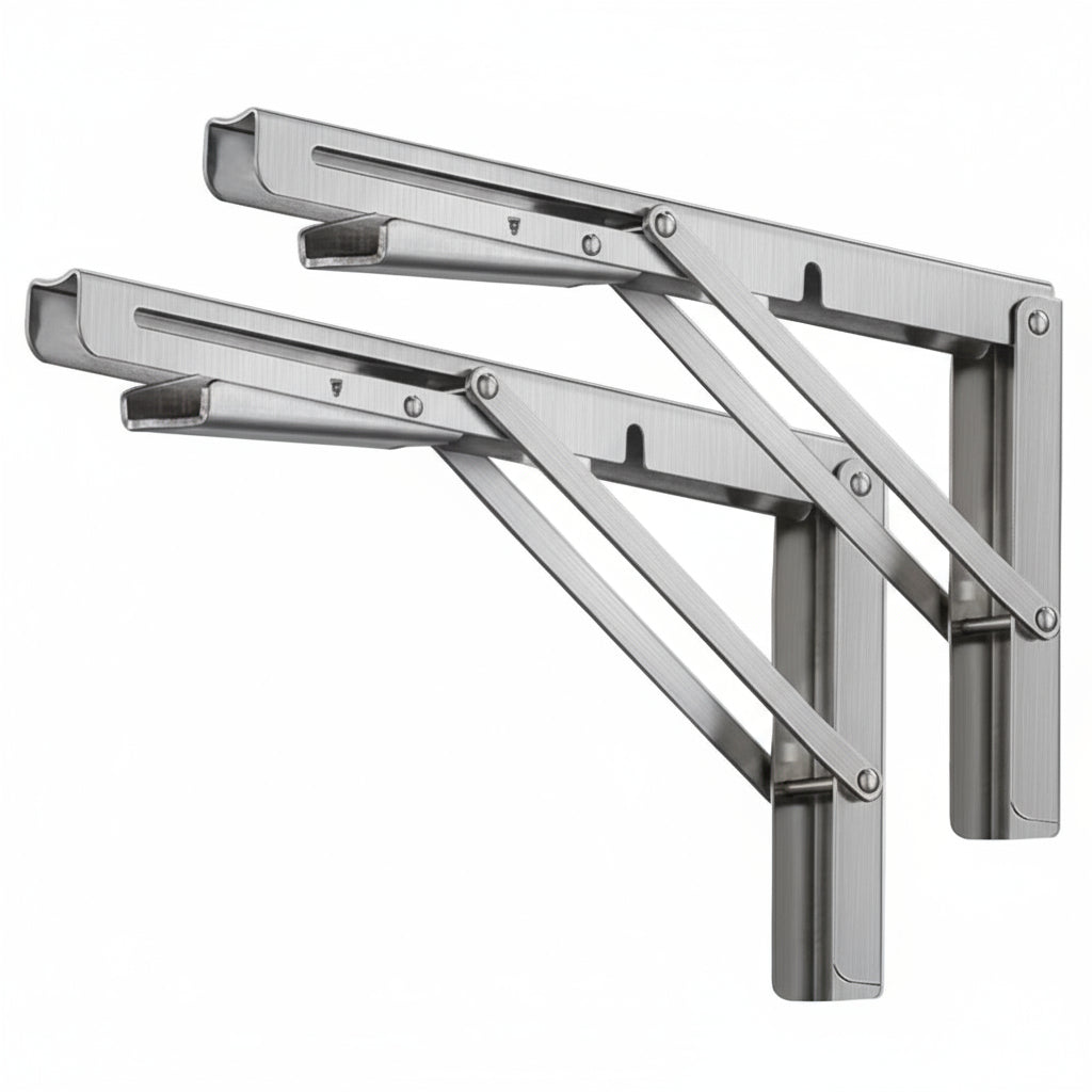 Silverline SB02 | Heavy Duty Stainless Steel Folding Shelf Brackets (Set of 2)