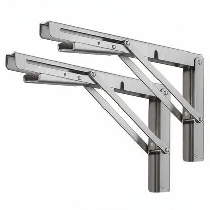 Silverline SB02 | Heavy Duty Stainless Steel Folding Shelf Brackets (Set of 2)