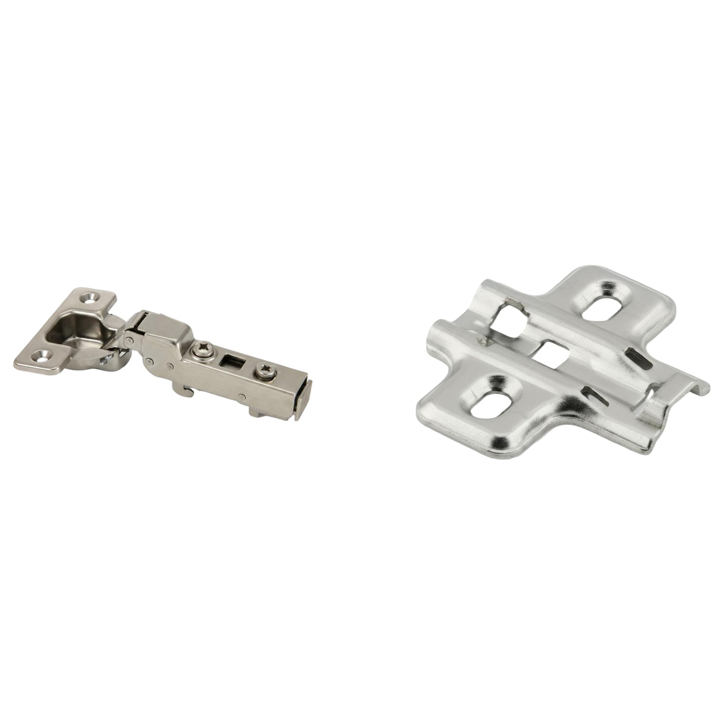 Silverline SCHC35110H | 110° Opening Soft-Close European Half Overlay Hinge for Frameless Cabinets (Set of 2)