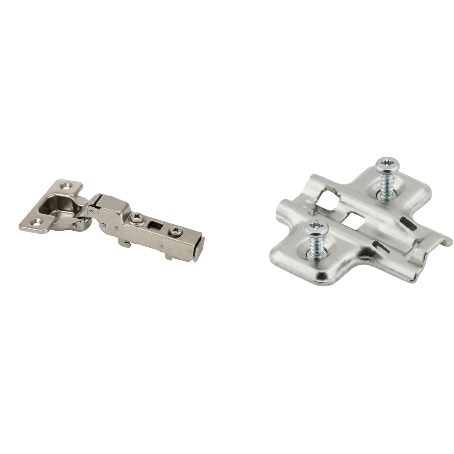 Silverline SCHC35110H | 110° Opening Soft-Close European Half Overlay Hinge for Frameless Cabinets (Set of 2)