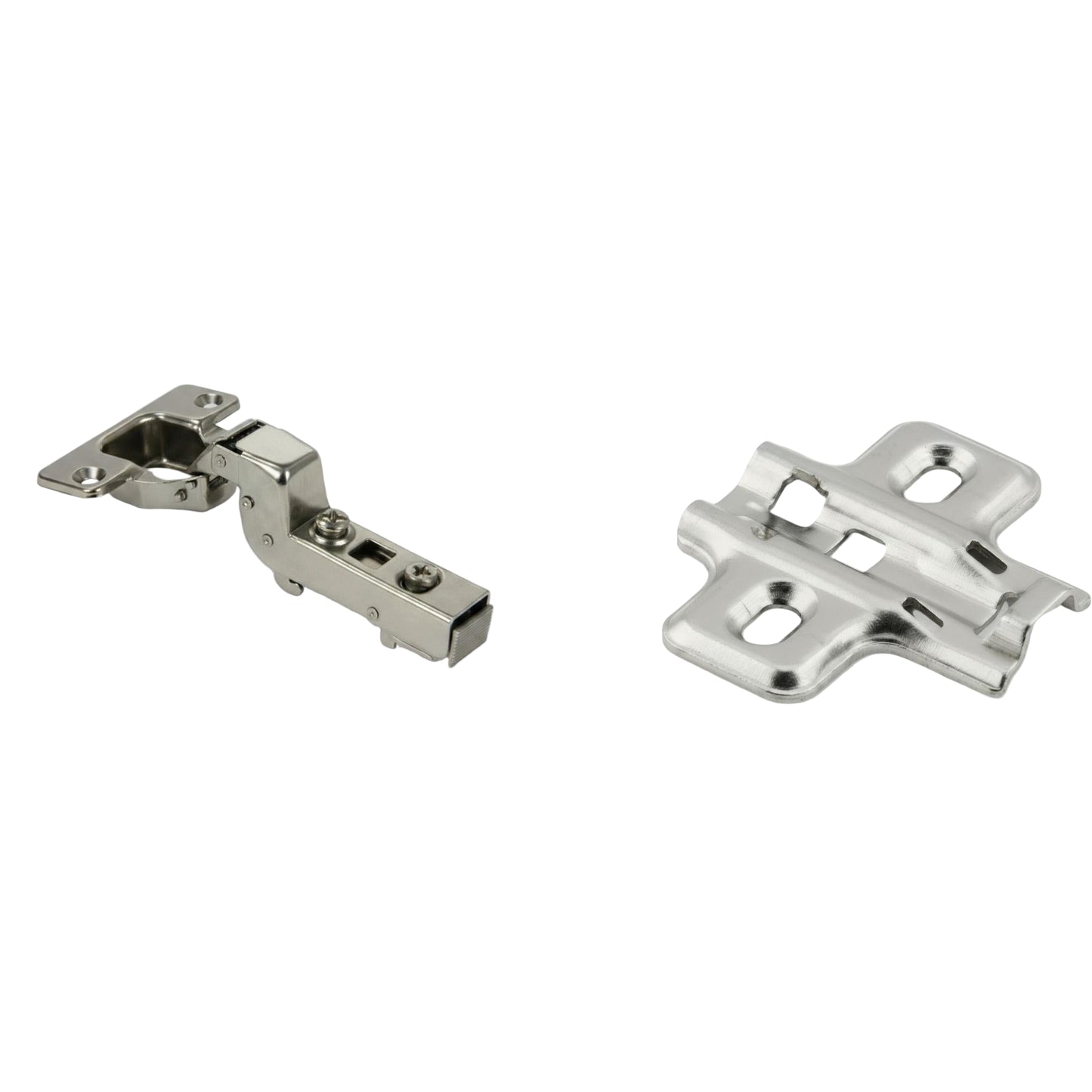 Silverline SCHC35110I | 110° Opening Soft-Close European Inset Hinge for Frameless Cabinets (Set of 2)