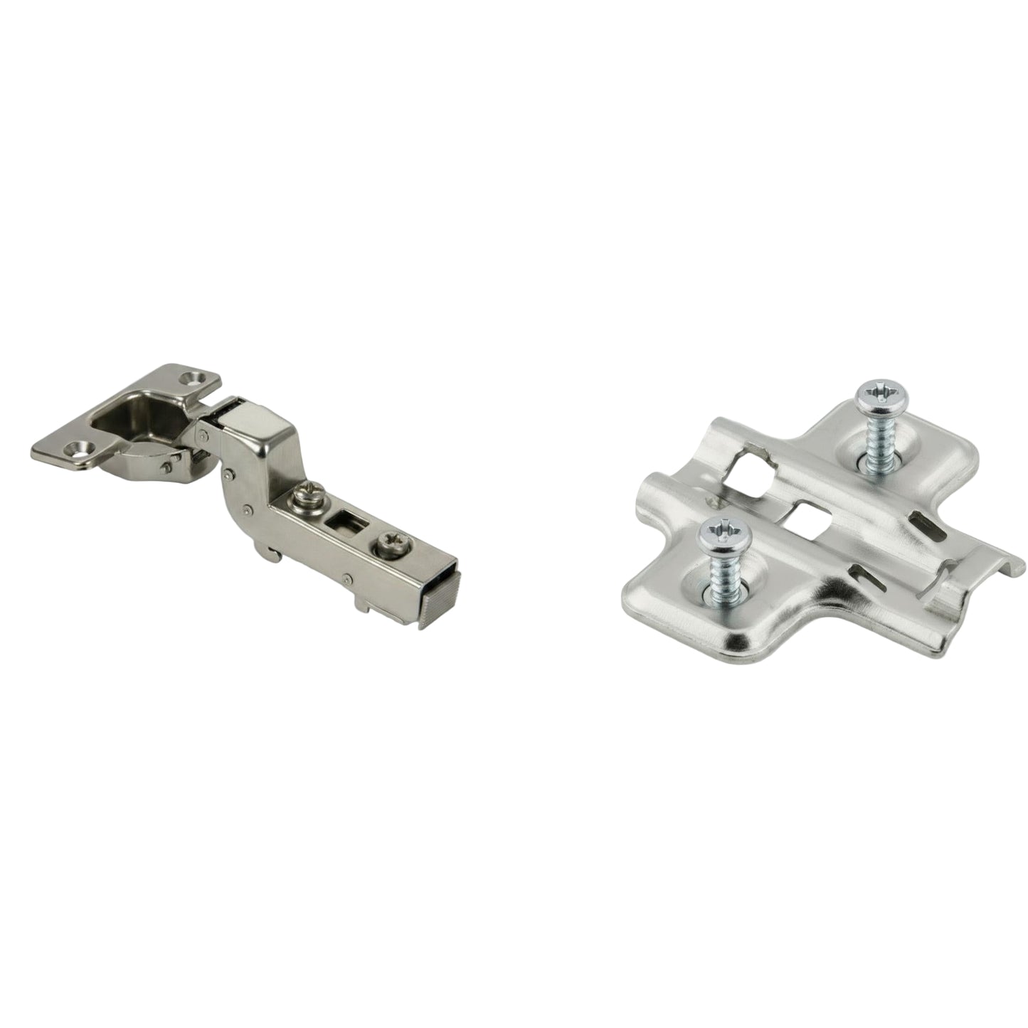 Silverline SCHC35110I | 110° Opening Soft-Close European Inset Hinge for Frameless Cabinets (Set of 2)