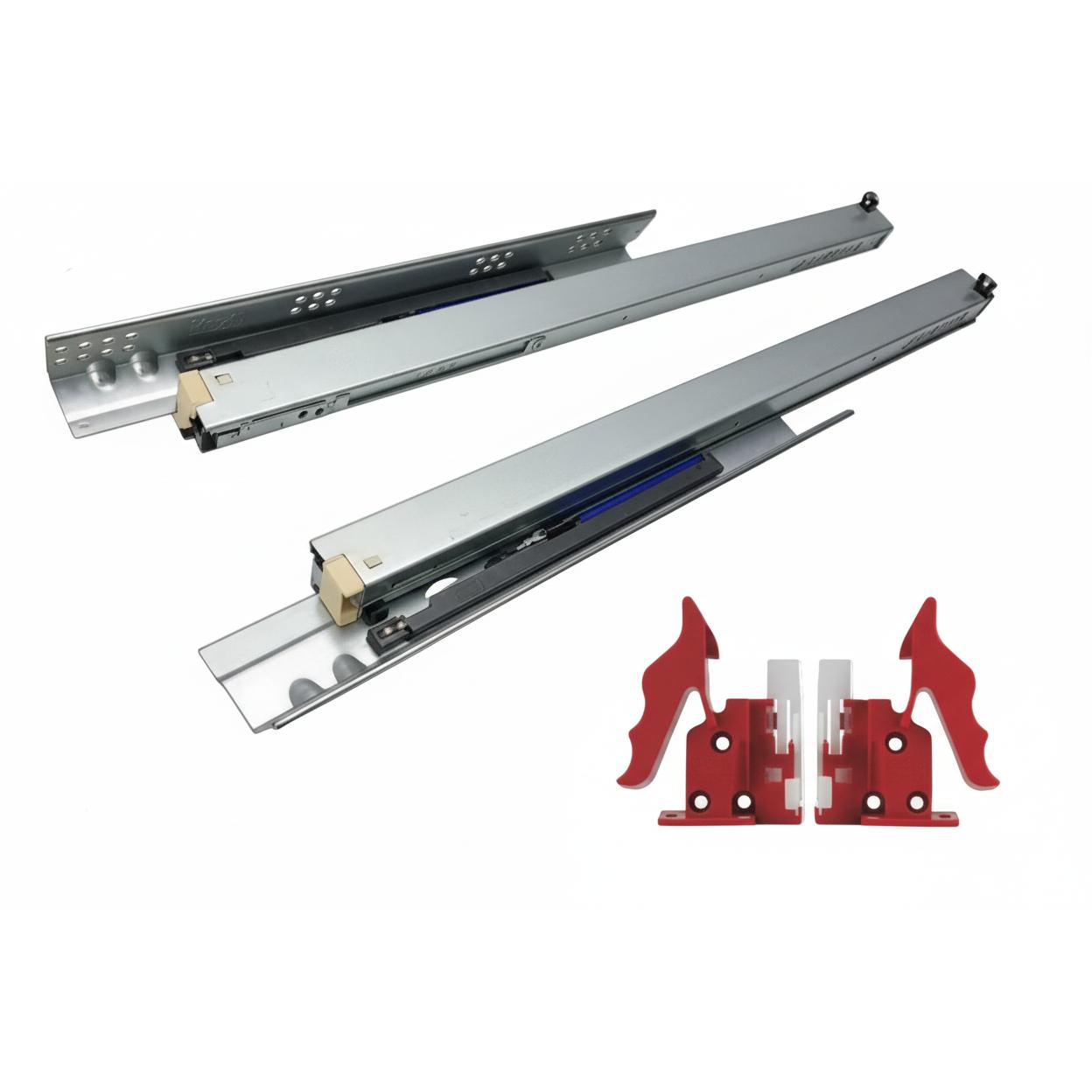 Silverline SFUS46 | Euro Type 2-Way Adjustable Soft-Close Full Extension Undermount Cabinet Drawer Slides for 5/8 in. and 1/2 in. Side Panels (10 Pairs)