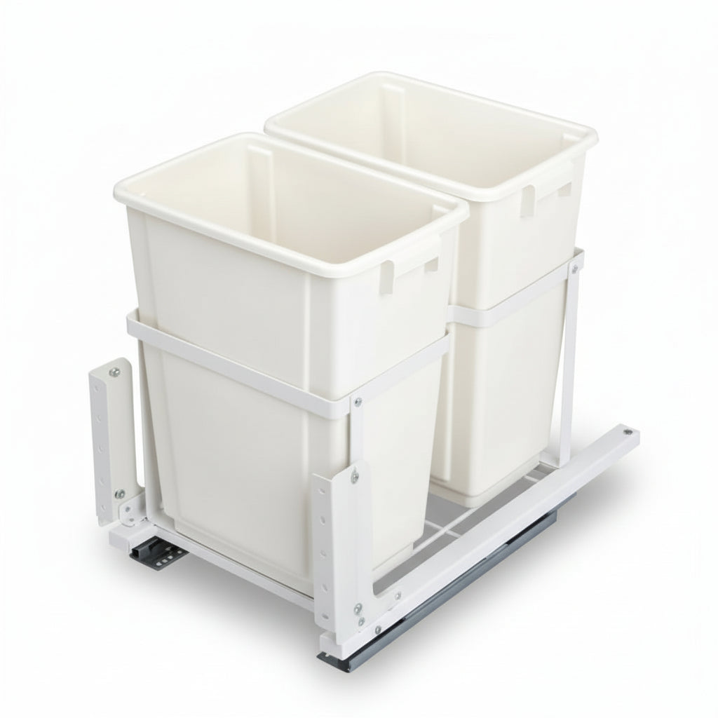 Silverline SPOBD020U | Undermount Double Bin Trash Pullout Systems for B18 Cabinets