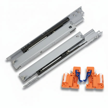 Silverline SUSL | Soft-Close Full Extension Undermount Cabinet Drawer Slides for 5/8 in. and 1/2 in. Side Panels (6 Pairs)