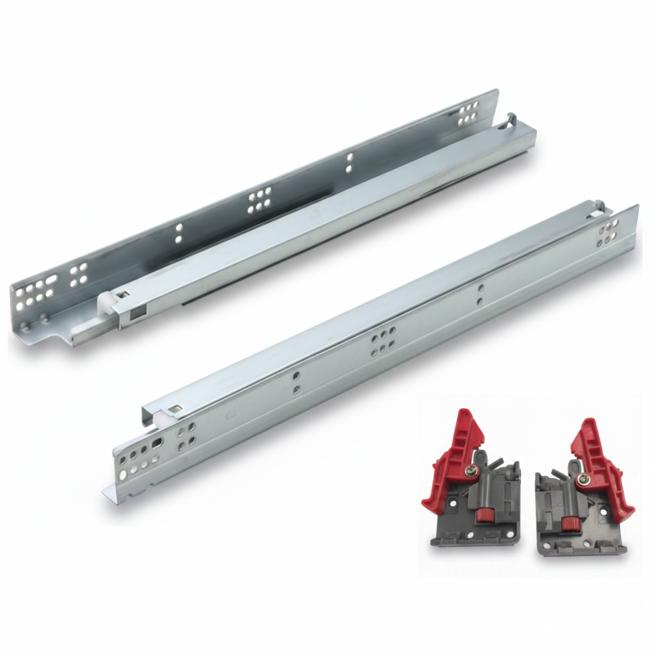 Silverline SUSL19s | Soft-Close Full Extension Undermount Cabinet Drawer Slides for 3/4 in. Side Panels (6 Pairs)