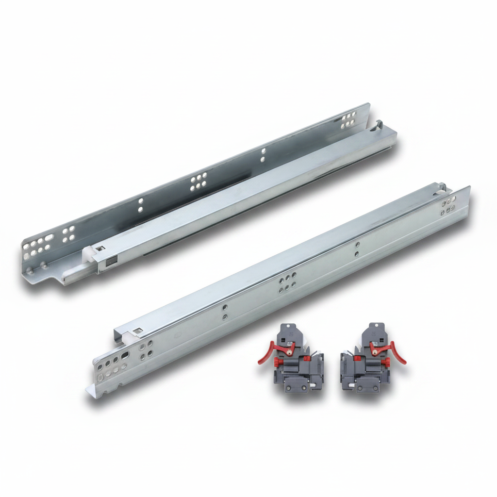 Silverline SUSL19s | Soft-Close Full Extension Undermount Cabinet Drawer Slides for 3/4 in. Side Panels (6 Pairs)