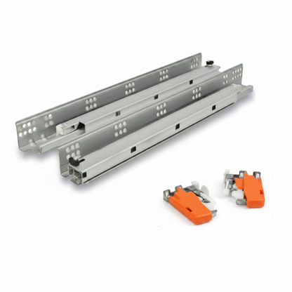 Silverline SUSL | Soft-Close Full Extension Undermount Cabinet Drawer Slides for 5/8 in. and 1/2 in. Side Panels (6 Pairs)