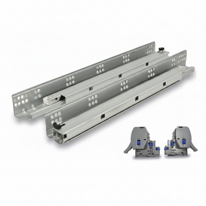Silverline SUSL | Soft-Close Full Extension Undermount Cabinet Drawer Slides for 5/8 in. and 1/2 in. Side Panels (6 Pairs)