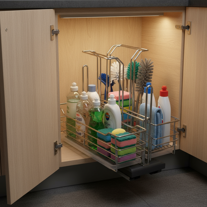 Silverline TBS14350 | Soft Close Double Baskets Blind Corner Under-Sink Corner Optimizer