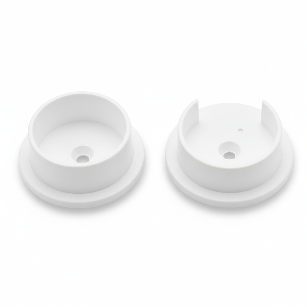 Silverline TH07 | White Pole Sockets for Round Closet Rods (Set of 4)
