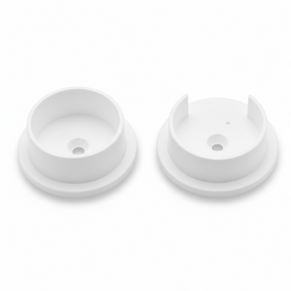 Silverline TH07 | White Pole Sockets for Round Closet Rods (Set of 4)