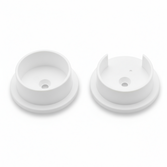 Silverline TH07 | White Pole Sockets for Round Closet Rods (Set of 4)