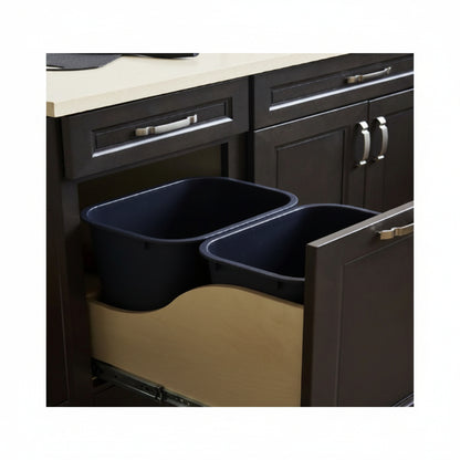 Silverline WPOBD020 | Undermount Wooden Double Bin Trash Pullout Systems for B18 Cabinets