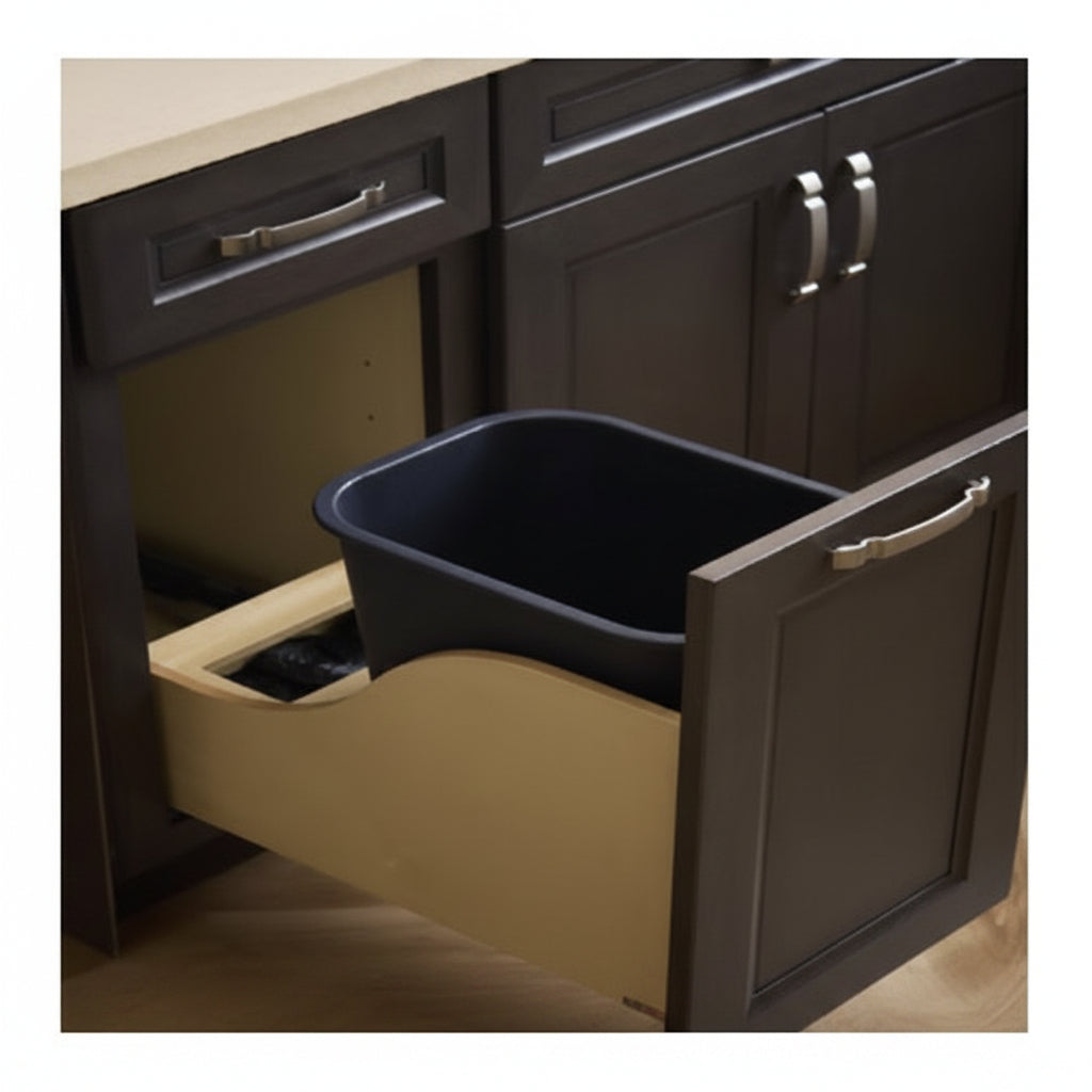 Silverline WPOBS020 | Undermount Wooden Single Bin Trash Pullout Systems for B15 Cabinets