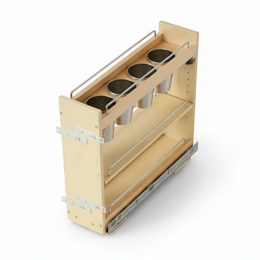 Silverline WS3069U | Soft-Close Wood Pull-Out Utensil Silverware Organizer for Framed B9 Cabinets