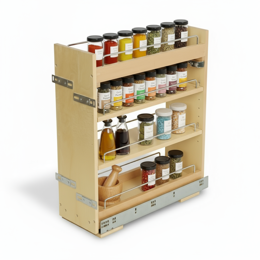 Silverline WS3912 | Soft Close Four-Tier Spice Rack for 12 in. Cabinets