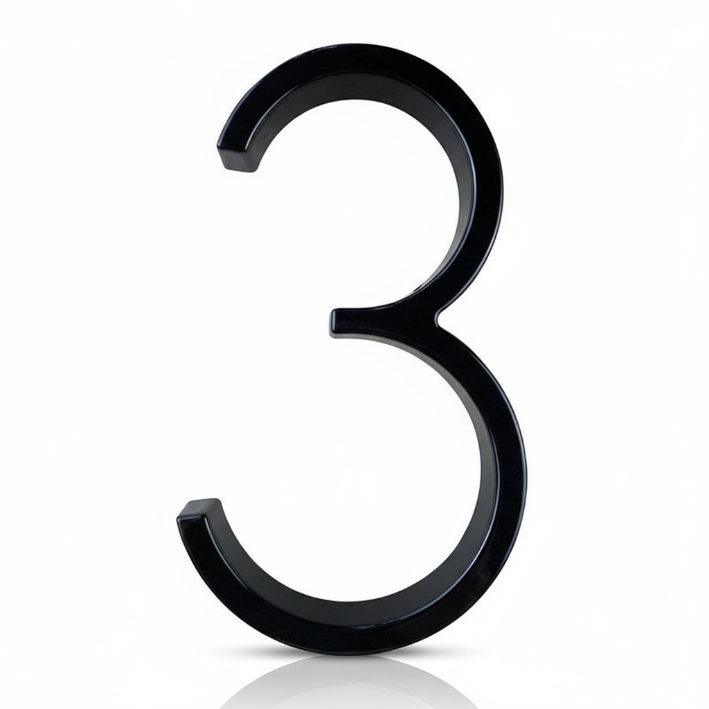 Silverline HN5008 | Floating House Numbers (#0-#9, A-B) in Matte Black