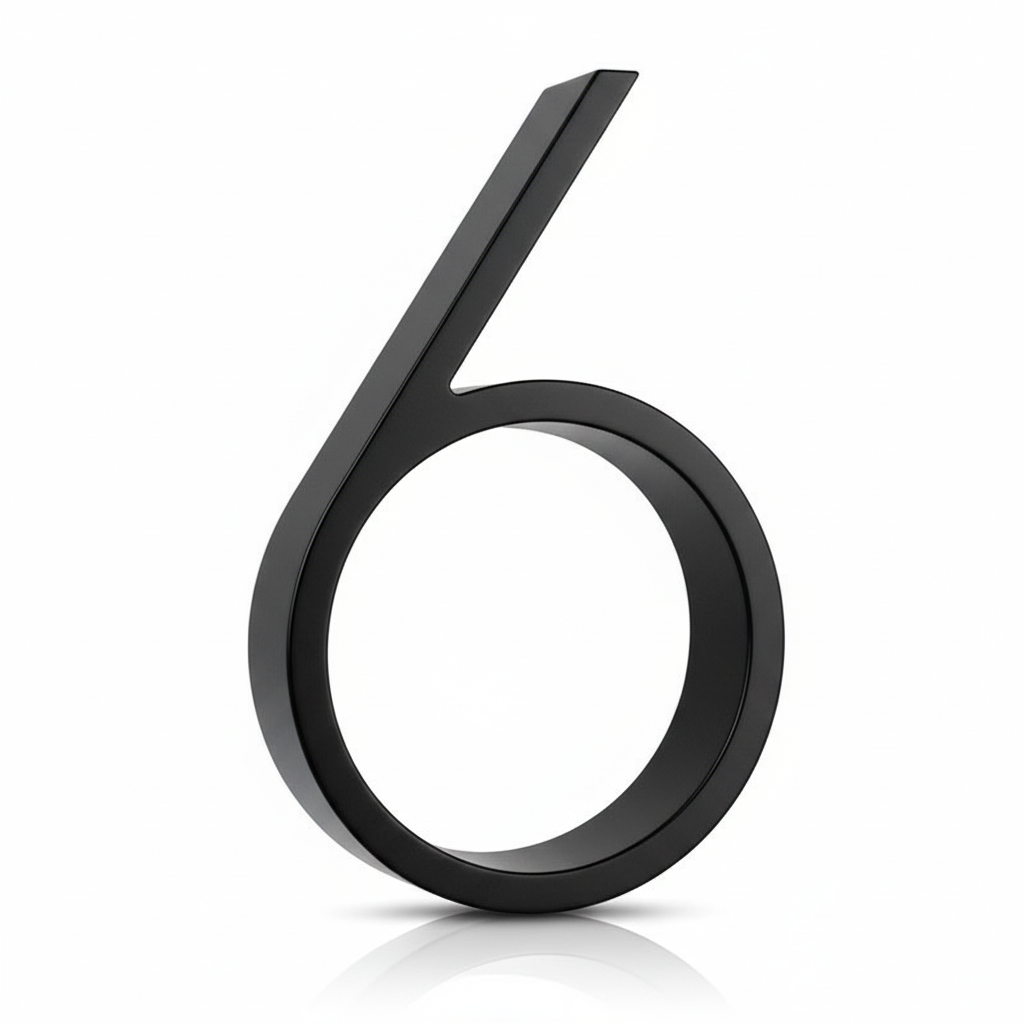 Silverline HN5008 | Floating House Numbers (#0-#9, A-B) in Matte Black