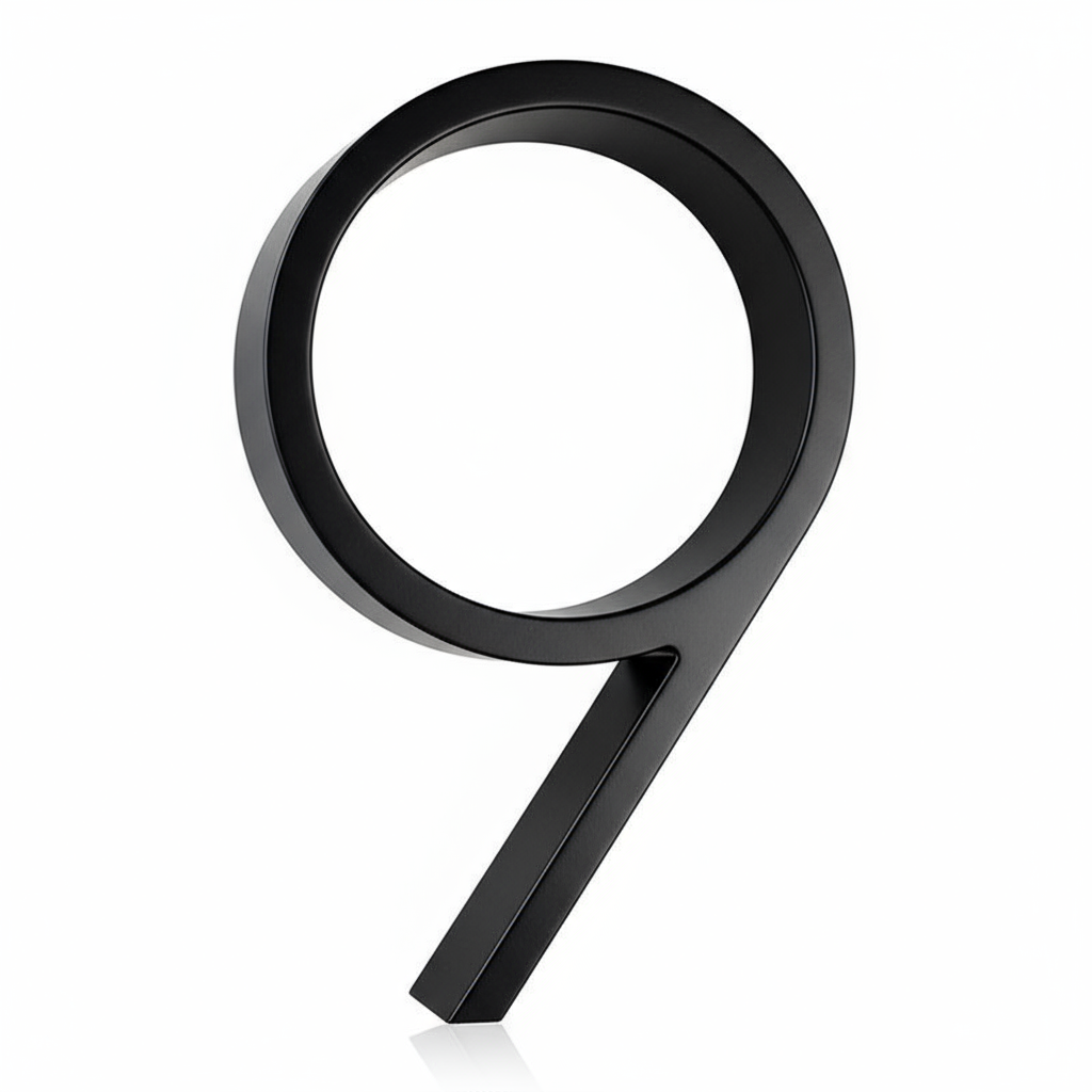 Silverline HN5008 | Floating House Numbers (#0-#9, A-B) in Matte Black