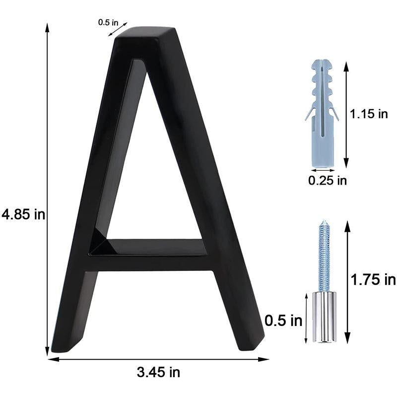 Silverline HN5008 | Floating House Numbers (#0-#9, A-B) in Matte Black