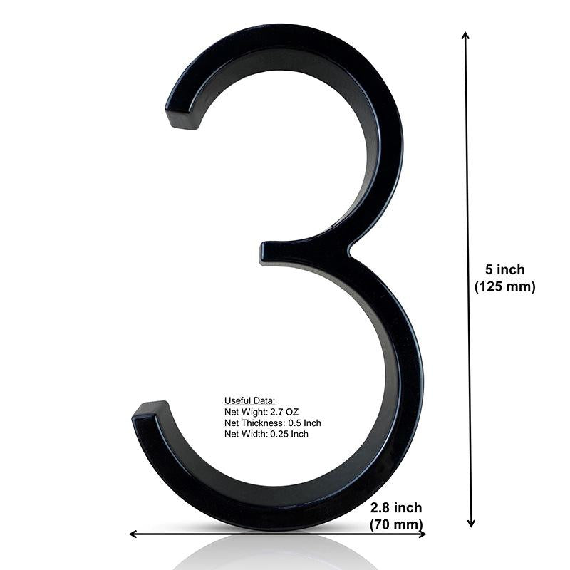 Silverline HN5008 | Floating House Numbers (#0-#9, A-B) in Matte Black